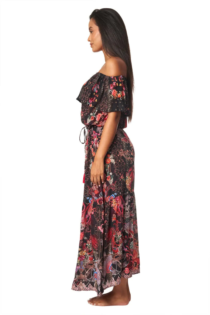 Forest Festival Long Off the Shoulder Dress - La Moda Clothing