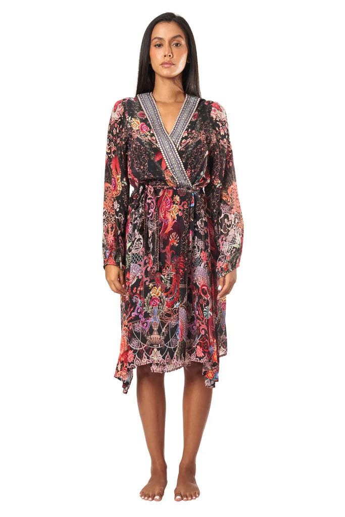 Forest Festival Women's Midi Wrap Dresses - La Moda Clothing