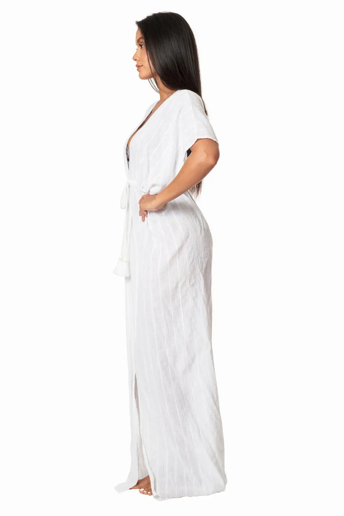 Moda Long Kaftan-Style Robe And Beachwear Cover Up - La Moda Clothing