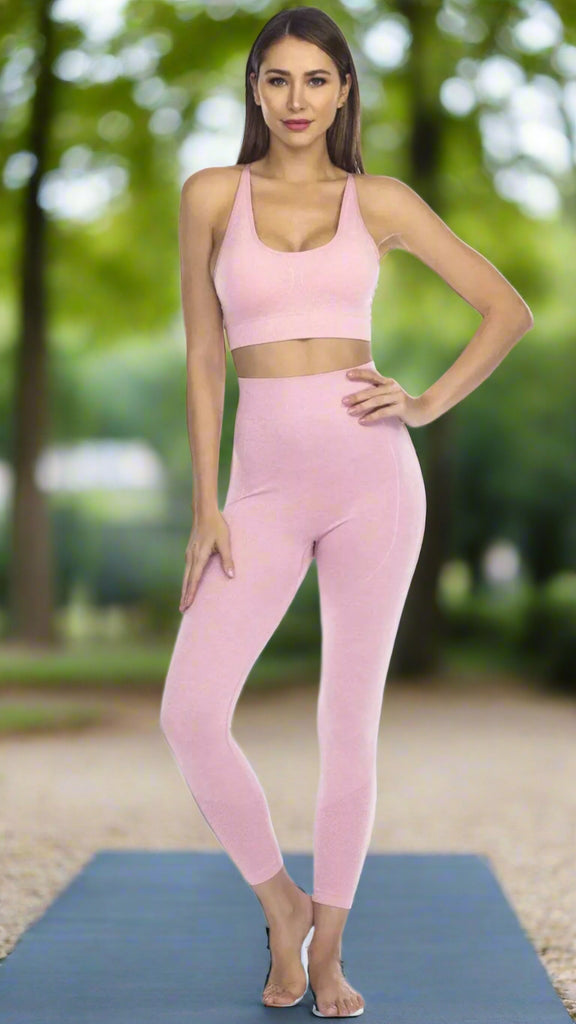 Club Moda Rib Detail Seamless Gym Leggings wholesale - La Moda Clothings