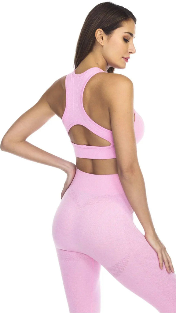 Club Moda Textured Scoop Neck Seamless Sports Bra - La Moda Clothings