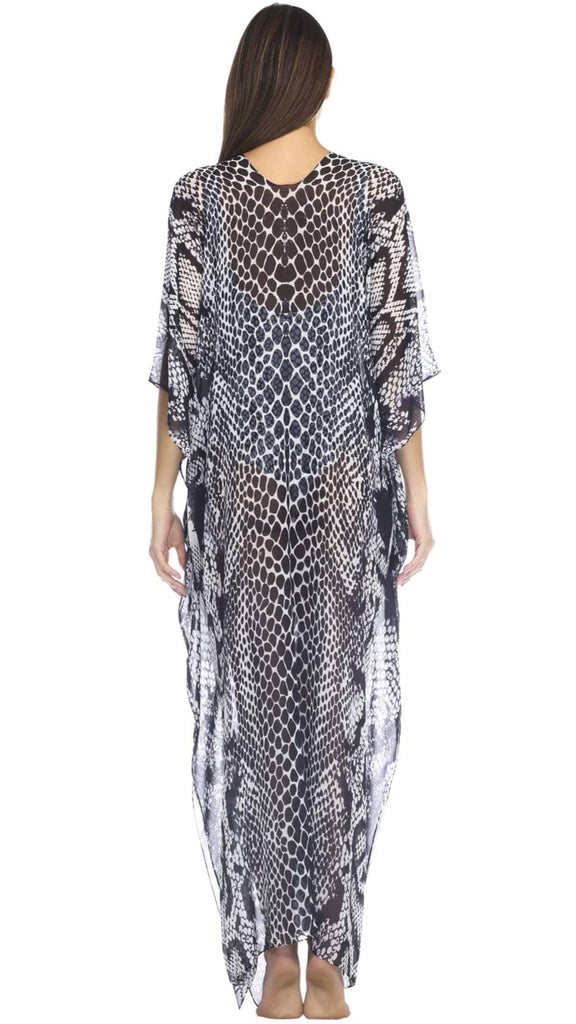 Front Open Maxi Kaftan - Side Drape Maxi Kaftan - La Moda Clothings