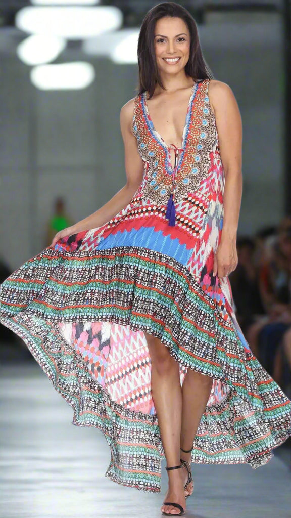 High Low Dresses Resort Beach Boho Casual Summer Evening Vestido Dress Vacation Travel Bohemian - La Moda Clothings