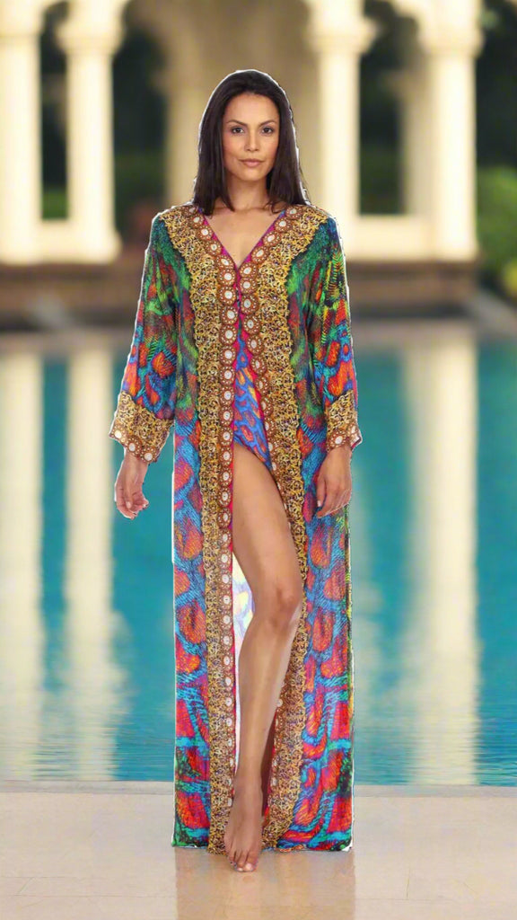 Wholesale Cover-Up Kimonos For Women In Multi-Color Made From Imported Polyester - La Moda Clothings