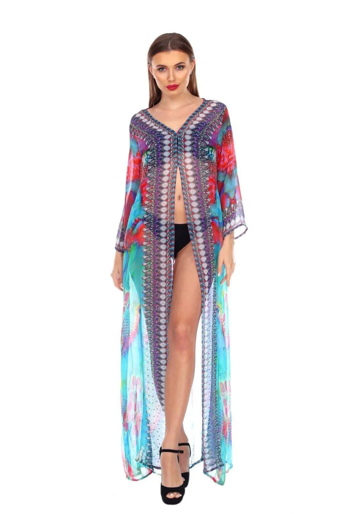 Wholesale Designer Cover-Up Kimonos For Women Available In Multi-Color Prints Made From Imported Polyester - La Moda Clothings