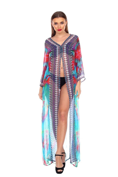 Wholesale Designer Cover-Up Kimonos For Women Available In Multi-Color Prints Made From Imported Polyester - La Moda Clothings