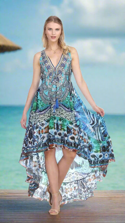 Hi Lo Dresses by La Moda | Premier Collection in Viscose Crepe Silk | Resort Wear - La Moda Clothings