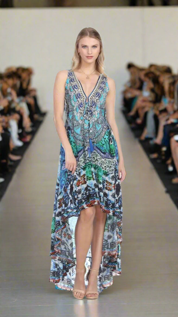 Hi Lo Dresses by La Moda | Premier Collection in Viscose Crepe Silk | Resort Wear - La Moda Clothings