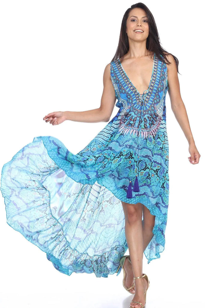 High Low Dresses Resort Beach Boho Casual Summer Evening Vestido Dress Vacation Travel Bohemian… - La Moda Clothings