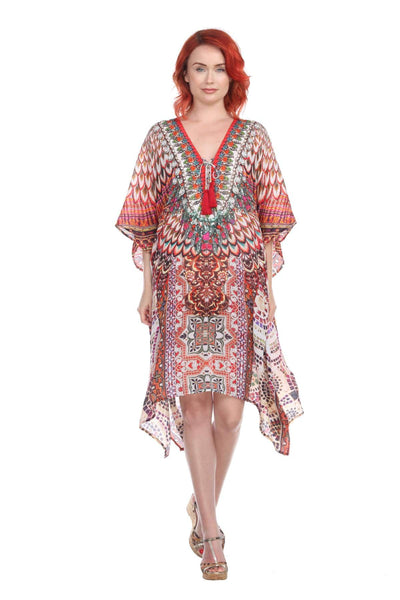 Designer Women's Beach Kaftan Dress in Viscose Silk - La Moda Clothings