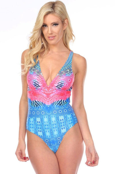 Wholesale Women's One Piece Swimsuit In Multi-Color Made From Nylon & Spandex - La Moda Clothings