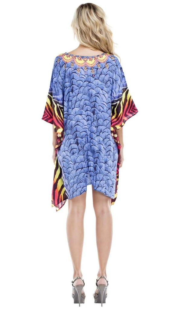 Multi Color Sheer Kaftan / Cover Up - La Moda Clothings