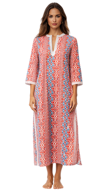 Luxury Printed Caftan Dress for Boutiques | Resort & Vacation Wear Wholesale  La Moda Clothing