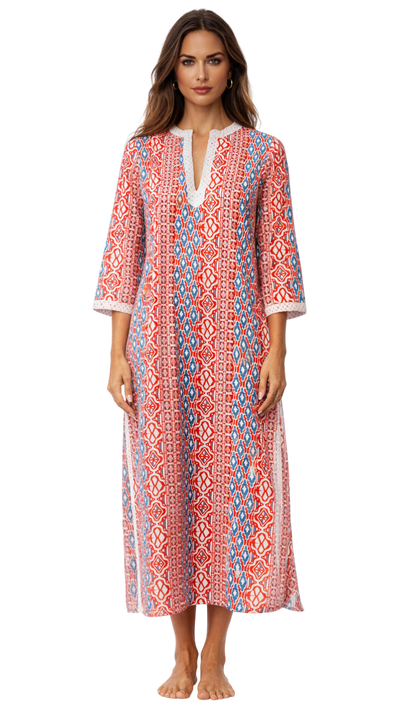 Luxury Printed Caftan Dress for Boutiques | Resort & Vacation Wear Wholesale  La Moda Clothing