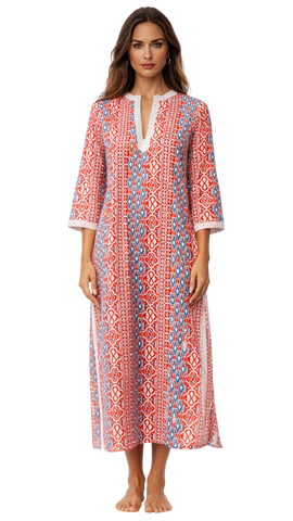 Luxury Printed Caftan Dress for Boutiques | Resort & Vacation Wear Wholesale  La Moda Clothing