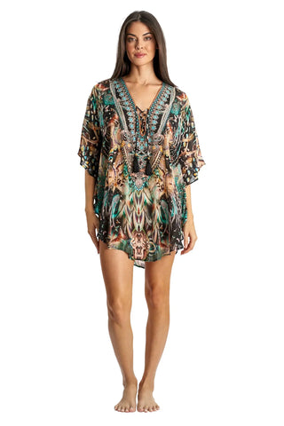 Bright & Bold Trendy Designer Vacation Kaftan - La Moda Clothing