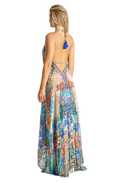 Halter Maxi Resort Dresses for Women - La Moda Clothing