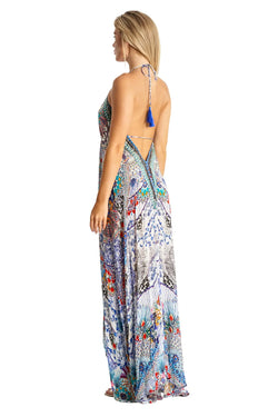 Halter Maxi Resort Dresses for Women - La Moda Clothing