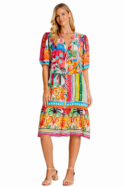 Moda Palm Print Dress