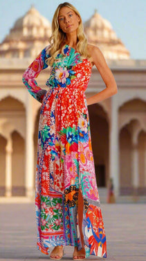 One Shoulder Maxi Resort Dress  La Moda Clothing