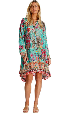 Flowy Shirt Dress  La Moda Clothing