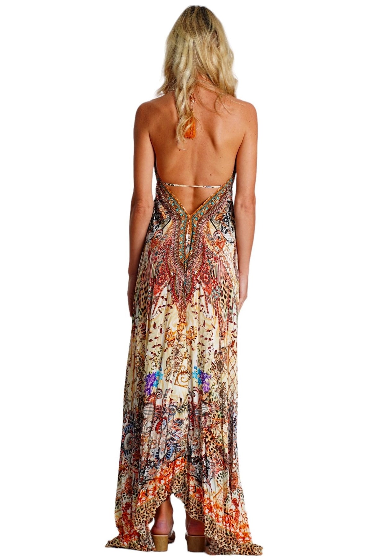 Teal Garden Print Halter Maxi Dress | Wholesale Pack of 4 | La Moda Clothing Teal Garden Print Halter Maxi Dress | Wholesale Pack of 4 | La Moda Clothing