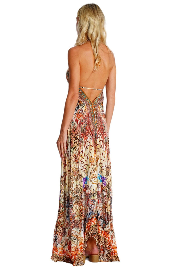 maxi dress wholesale Elegant Long Evening Dresses With Double V-Neck Sleeveless cut for a sleek and effortless style maxi dress bulk Resort Wear