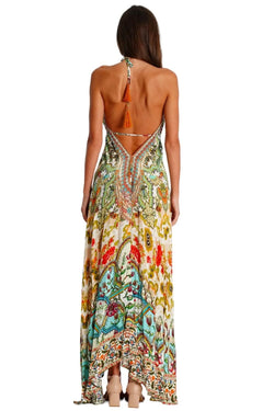 Cross Halter Maxi Dress  La Moda Clothing