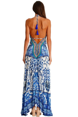 Casual Halter Maxi Dress  La Moda Clothing