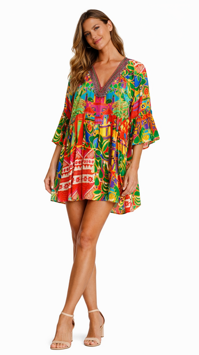 Tropical Short Dress  La Moda Clothing