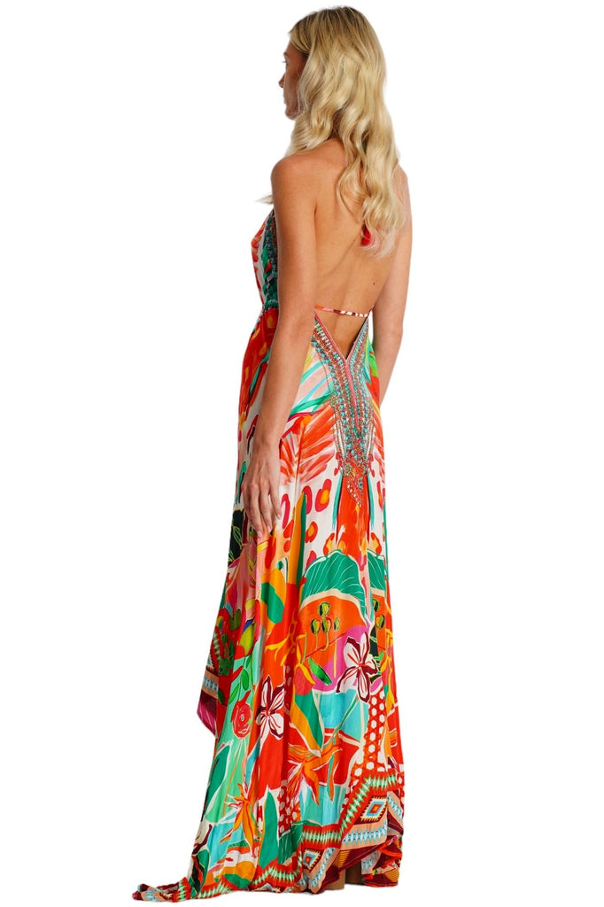 Hi-Low Halter Maxi Dress  La Moda Clothing