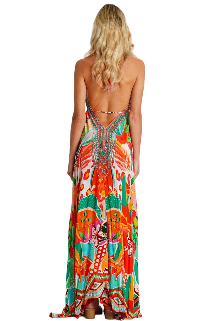 Hi-Low Halter Maxi Dress  La Moda Clothing