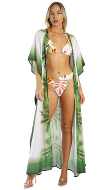 Palm Print Resort Kimono Cover-Up – Luxury Beach Vacation Wear | Club Moda  La Moda Clothing