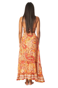 Boho Positano Inspired Floral Maxi Skirt - La Moda Clothing