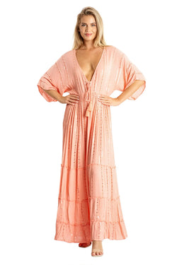 white embellished maxi resort vacation dress - La Moda Clothing