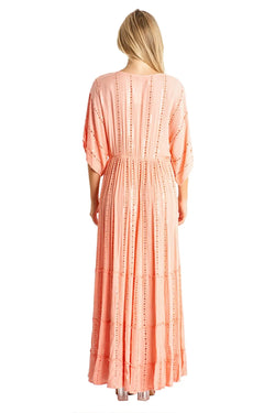 white embellished maxi resort vacation dress - La Moda Clothing