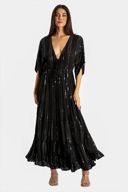 white embellished maxi resort vacation dress - La Moda Clothing