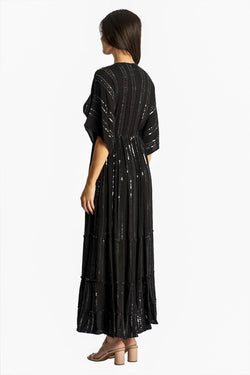 white embellished maxi resort vacation dress - La Moda Clothing