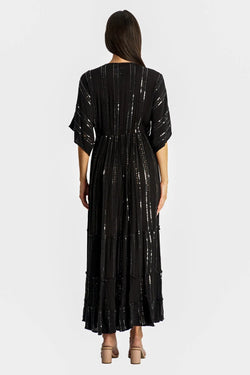 white embellished maxi resort vacation dress - La Moda Clothing