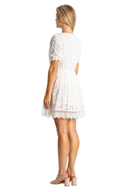 White Lace Sexy Mini Dress - La Moda Clothing
