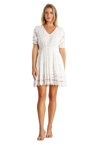 White Lace Sexy Mini Dress - La Moda Clothing