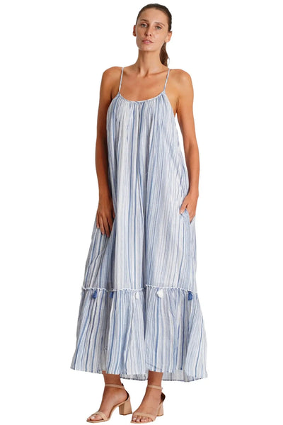 Lose Striped Maxi Dress  La Moda Clothing