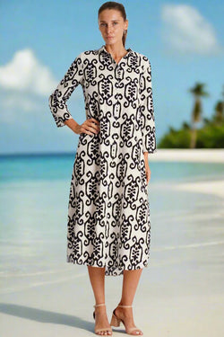 Maxi Shirt Dress  La Moda Clothing