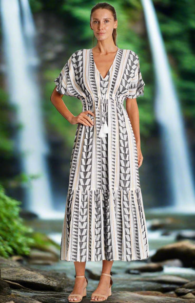 Striped Summer Dress  La Moda Clothing