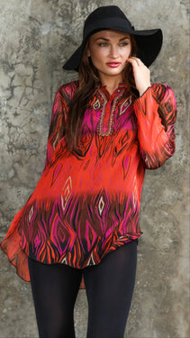 Band Collar Tunic Wholeslae | Miami Apparel Wholesalers - La Moda Clothing