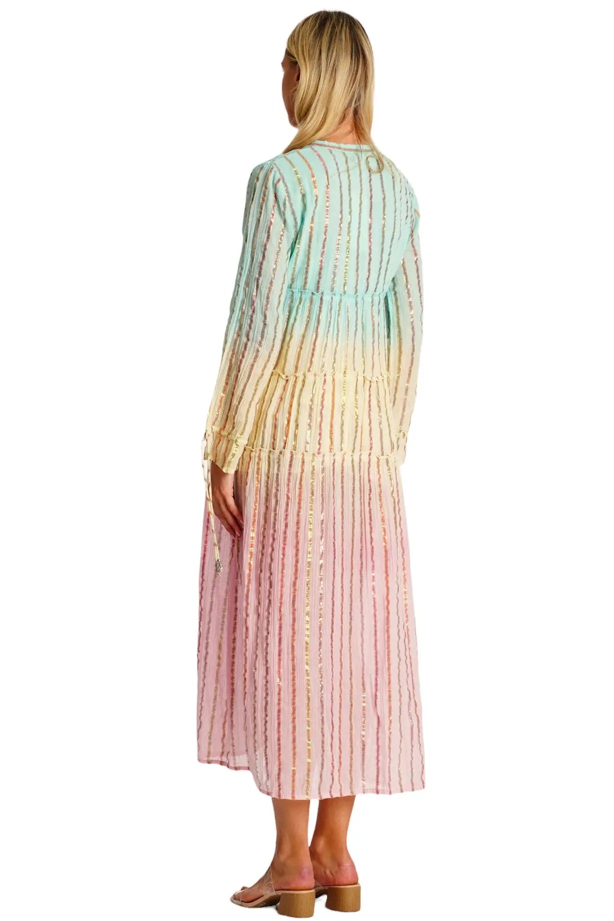Ombre Button Front Shirt Dress  La Moda Clothing