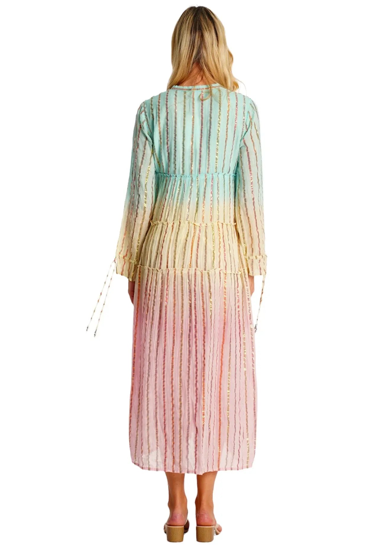 Ombre Button Front Shirt Dress  La Moda Clothing
