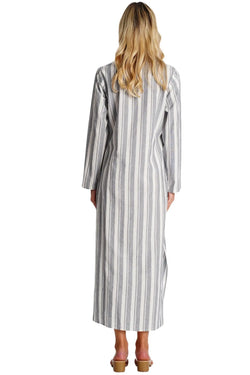 Striped Cotton Gauze Maxi Caftan  La Moda Clothing