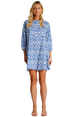 Front Pleated Shirt Dress  La Moda Clothing