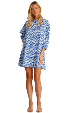 Front Pleated Shirt Dress  La Moda Clothing